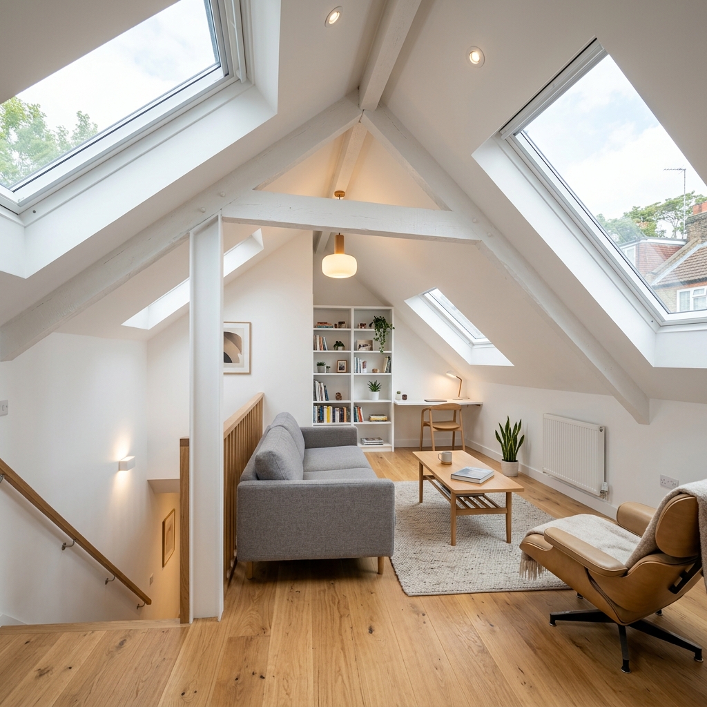 Dachausbau und Loftgestaltung im Wohnhaus in Verl